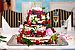 Květinová dekorace svatebního dortu 716